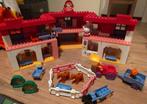 Duplo set, boerderij en station met rails en treintje., Kinderen en Baby's, Ophalen, Gebruikt, Duplo