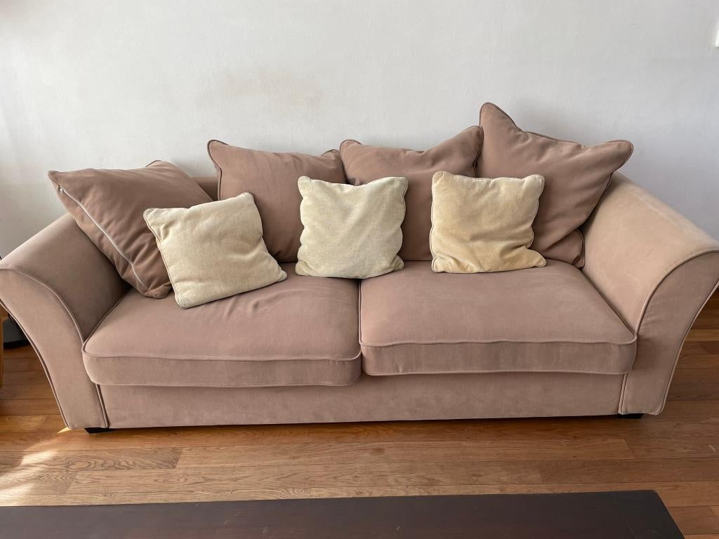 bank met kussens, Ophalen, Gebruikt, Driepersoons, 75 tot 100 cm