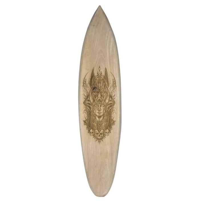 Lady Warrior - decoratief houten surfplank 150 cm, Huis en Inrichting, Woonaccessoires | Wanddecoraties, Nieuw, Ophalen of Verzenden