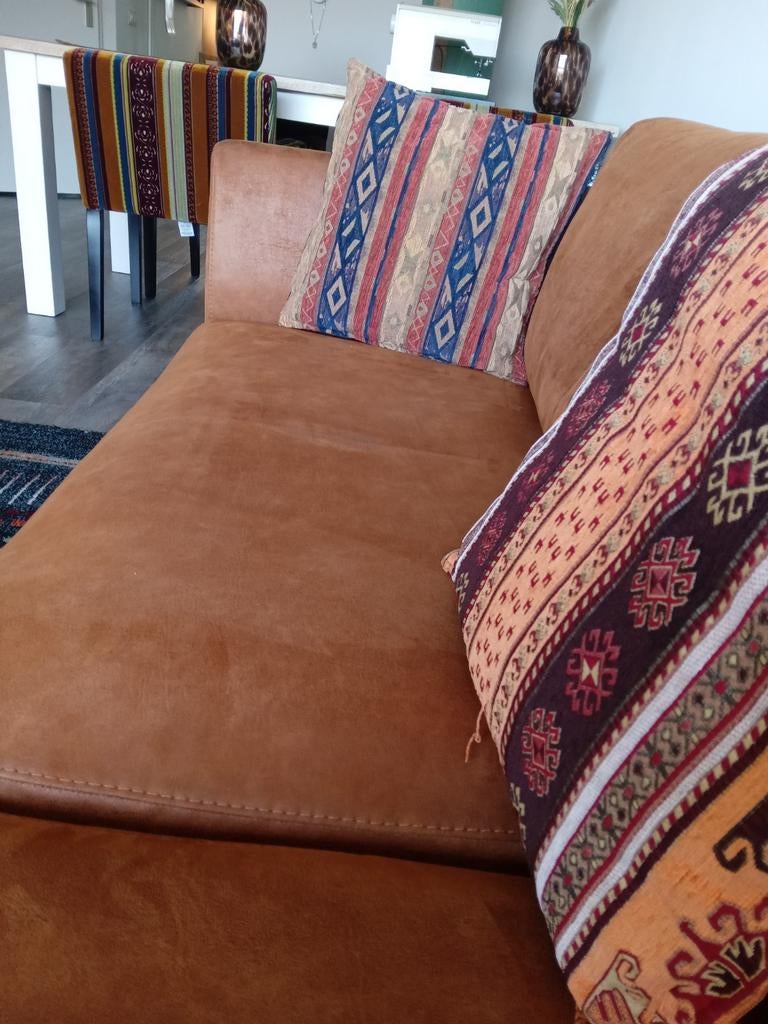 3-zits bank in nieuwstaat, Bull micro leder, Het Anker, Huis en Inrichting, Driepersoons, Ophalen of Verzenden, Zo goed als nieuw