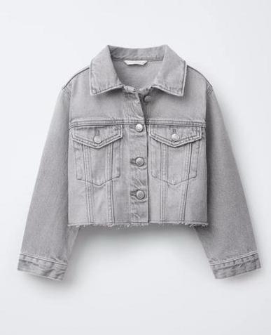 Spijkerjasje lichtgrijs merk Zara maat 140, Ophalen of Verzenden, Zo goed als nieuw, Meisje, Jas