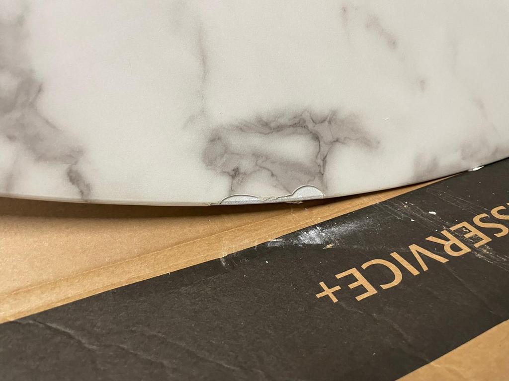 Ronde marmeren tafel met gouden poten, Gebruikt, 100 tot 150 cm, Rond, Ophalen of Verzenden