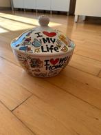 Blond Amsterdam schaal met deksel - I love my life, Ophalen, Gebruikt, Porselein of Keramiek, Schaal
