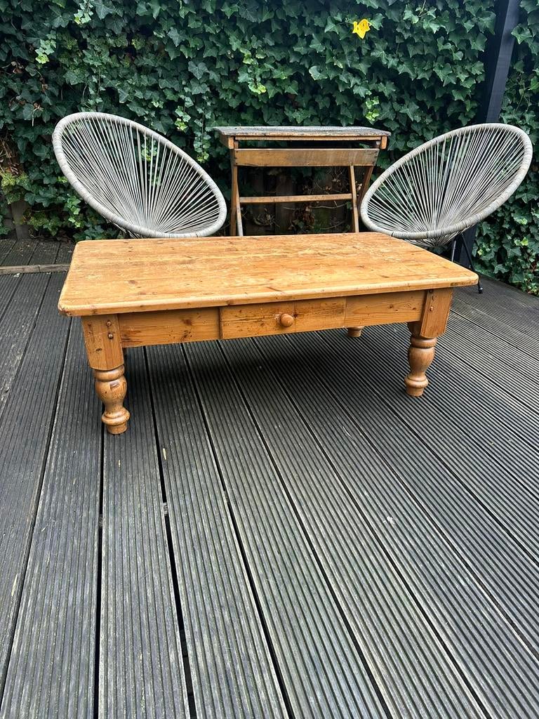 Antieke grenen salontafel gratis ophalen, Huis en Inrichting, Ophalen, 100 tot 150 cm, Eikenhout, 50 tot 100 cm