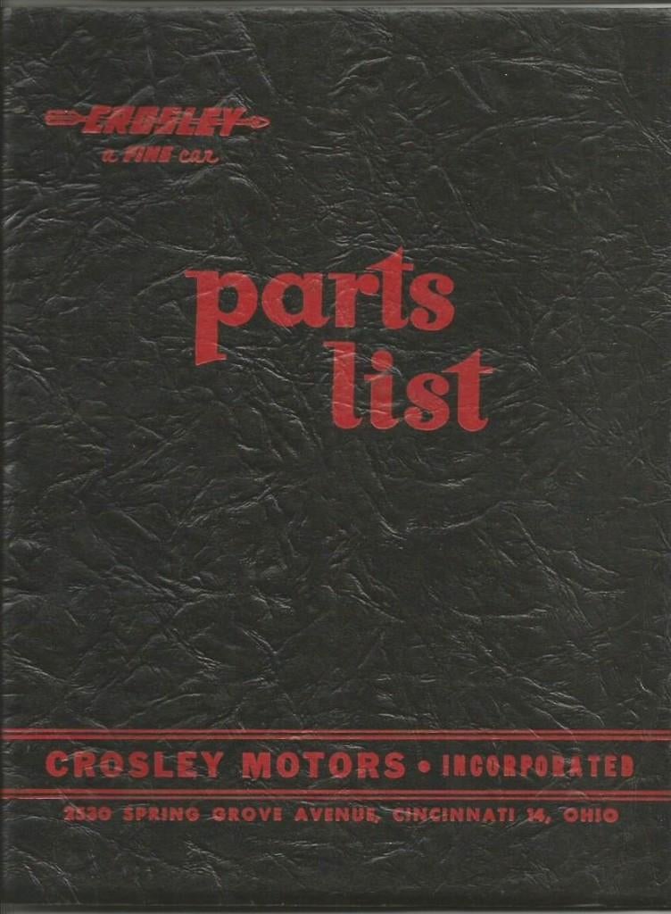 Crosley parts list 1947 amerikaan oldtimer Cobra engine, Verzenden