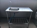 Mobiel aanrecht van rvs, Ophalen, Zo goed als nieuw, Minder dan 100 cm, 25 tot 50 cm