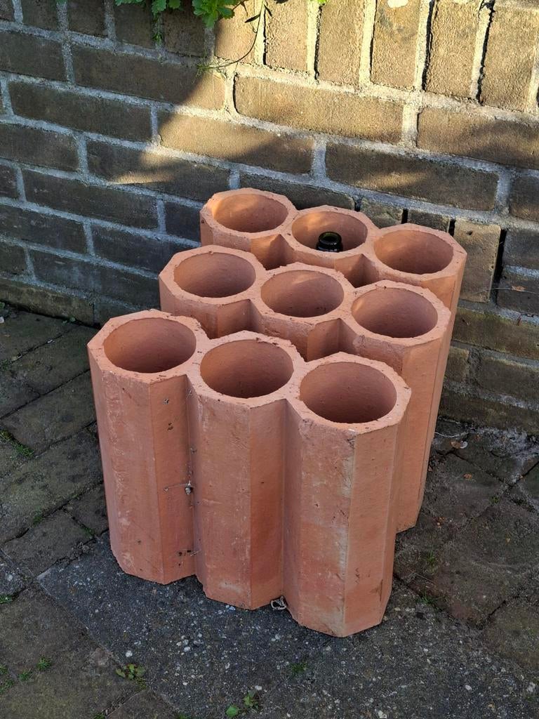 Wijnrek van terracotta voor 9 flessen, Ophalen, Gebruikt, Onbekend