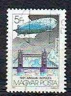 Hongarije 1981 Zeppelin boven Londen Tower bridge, Verzenden, Gestempeld, Vliegtuigen