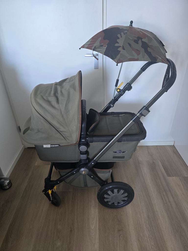 Bugaboo Cameleon 3 Diesel Groen Limited Edition kinderwagen., Ophalen, Zo goed als nieuw, Bugaboo, Met reiswieg