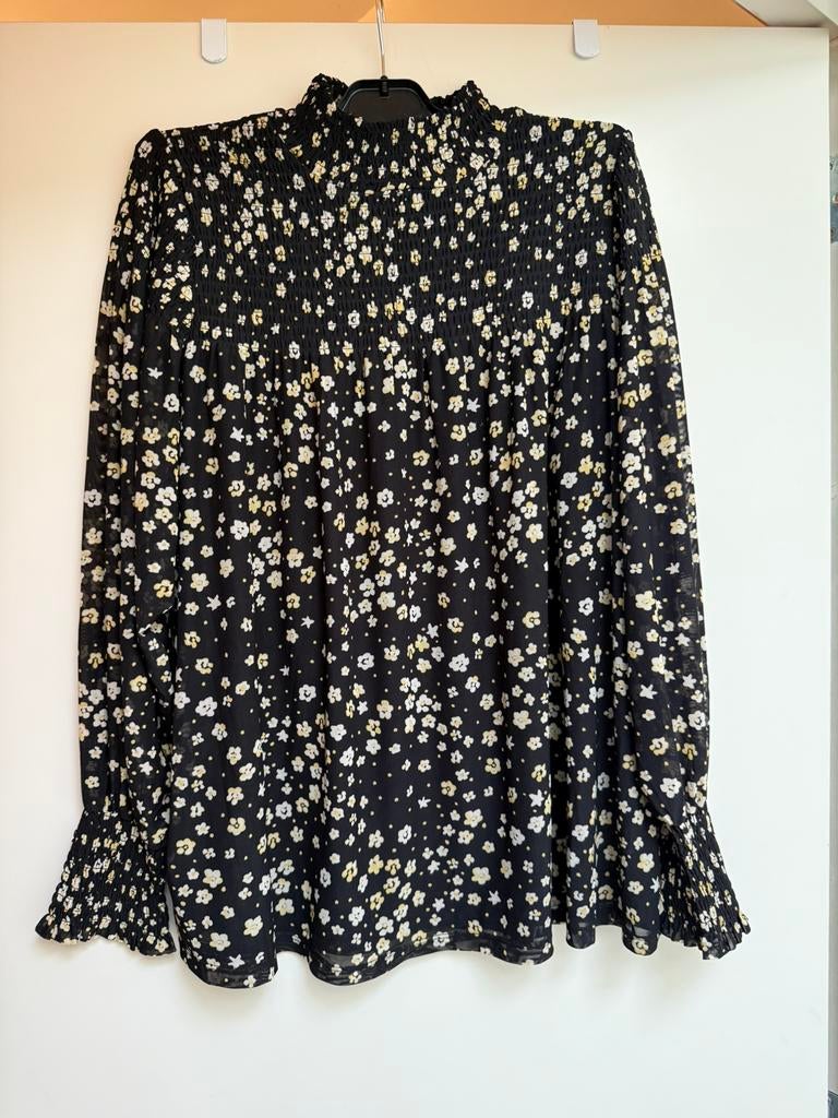 Fabienne chapot truitje mesh blouse zwart bloemen xl zgan, Ophalen of Verzenden, Zo goed als nieuw, Maat 46/48 (XL) of groter