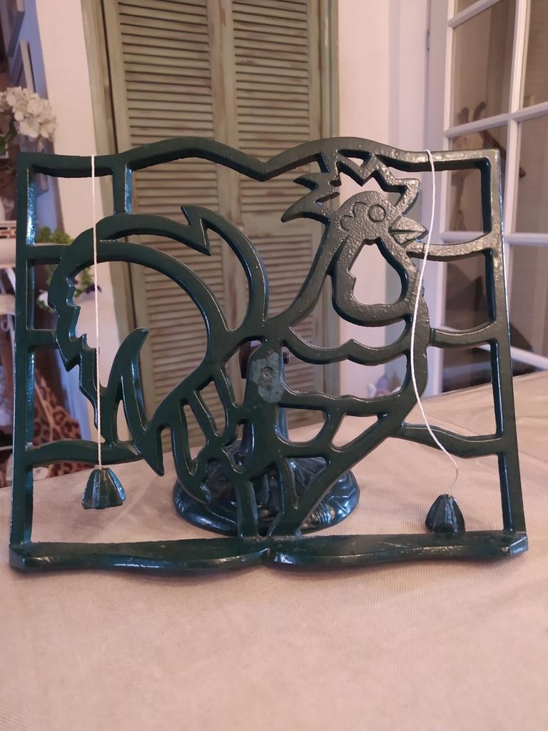 Vintage gietijzeren groene kookboekstandaard, Ophalen of Verzenden