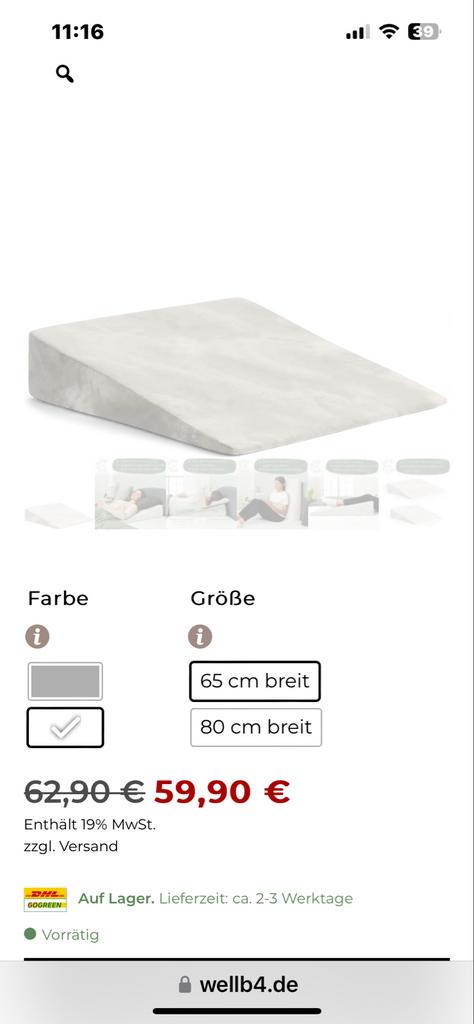 Wigkussen Refluxkussen - Zo goed als nieuw, Ophalen, Zo goed als nieuw, Eenpersoons, Overige maten