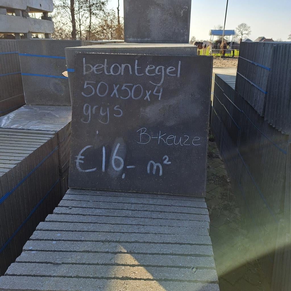 Betontegels 50x50x4, Tuin en Terras, Tegels en Klinkers, Ophalen of Verzenden, Beton, Terrastegels