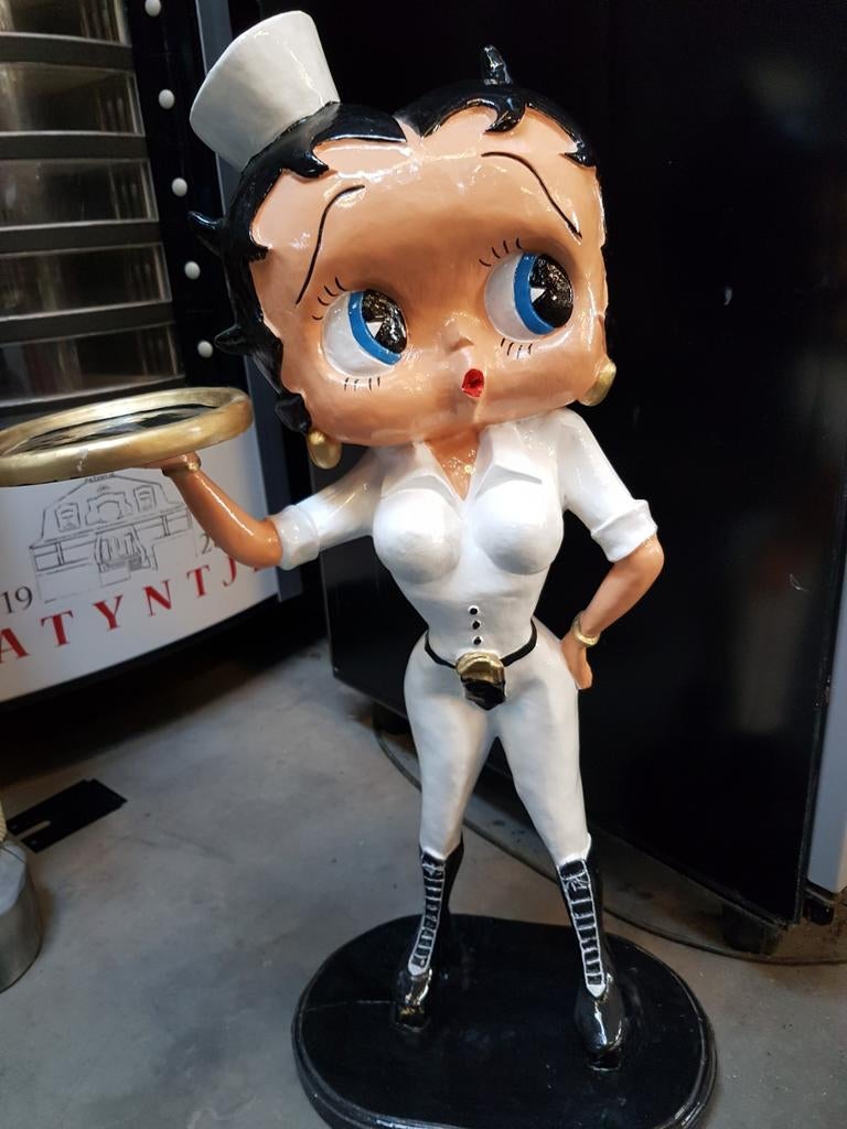 Betty Boop beeld serveerster wit 80 cm, Ophalen