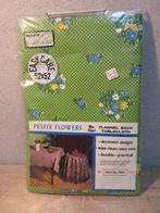 Vintage groen tafelkleed met bloemen, Ophalen of Verzenden, Gebruikt, Vierkant, Binnen