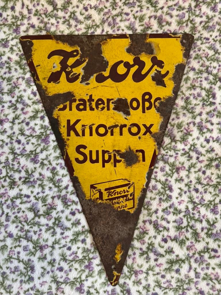 Vintage metalen bordje van Knorr, Ophalen of Verzenden, Zo goed als nieuw, Reclamebord