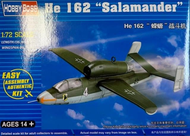 Coelianmodels, Hobby Boss 80239, He-162, 1/72, € 8,99, Overige merken, 1:72 tot 1:144, Nieuw, Ophalen of Verzenden