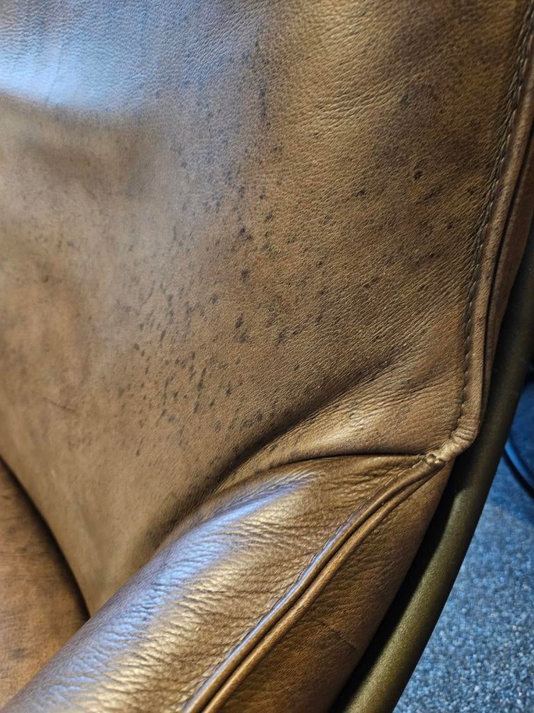 Draai fauteuil leer industrieel Jurgen, Huis en Inrichting, Fauteuils, Ophalen of Verzenden, Nieuw, Leer, 50 tot 75 cm