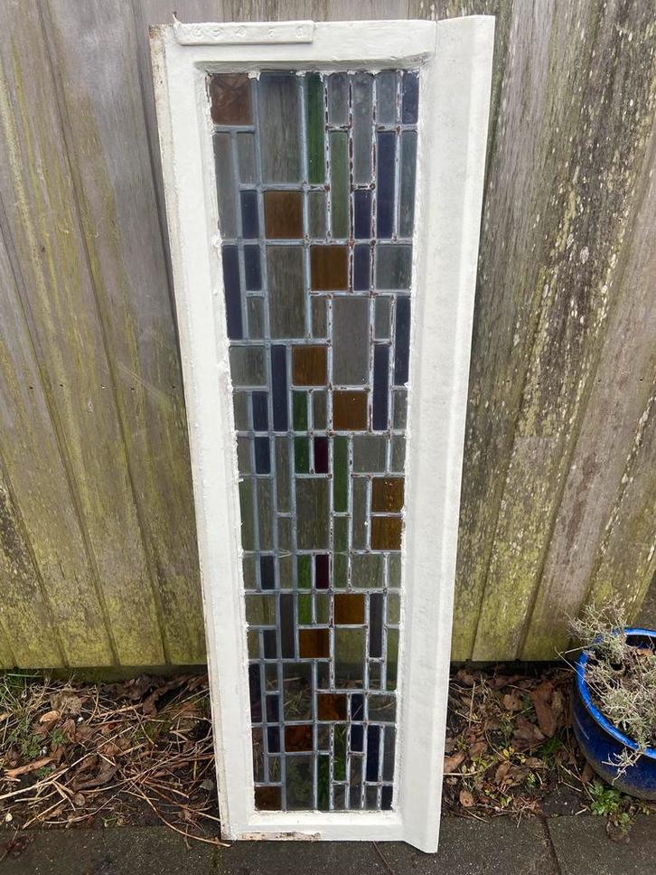 Oud glas in lood raam, Antiek en Kunst, Antiek | Glas en Kristal, Ophalen