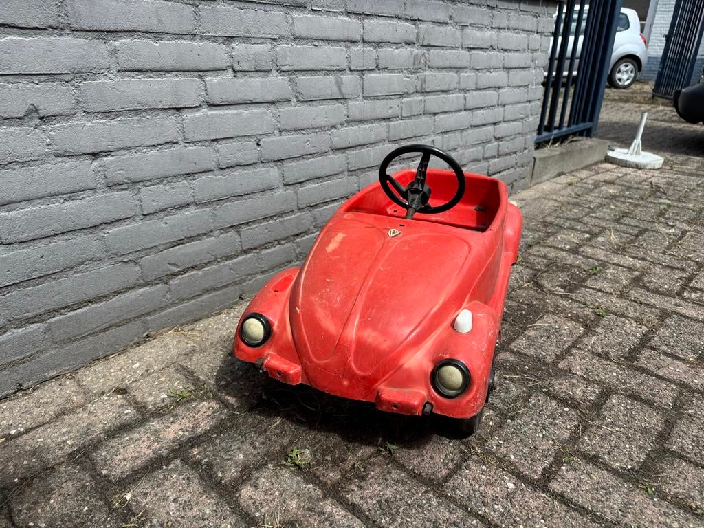 Rode VW trapauto - Vintage model Kever, Antiek en Kunst, Antiek | Speelgoed, Ophalen