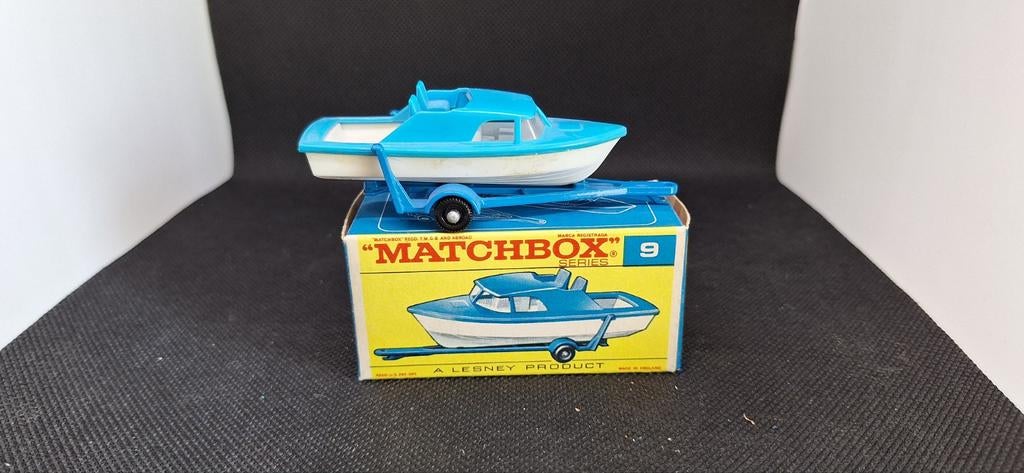 Matchbox Lesney No. 9 Boat and Trailer in originele doos, Ophalen of Verzenden, Zo goed als nieuw