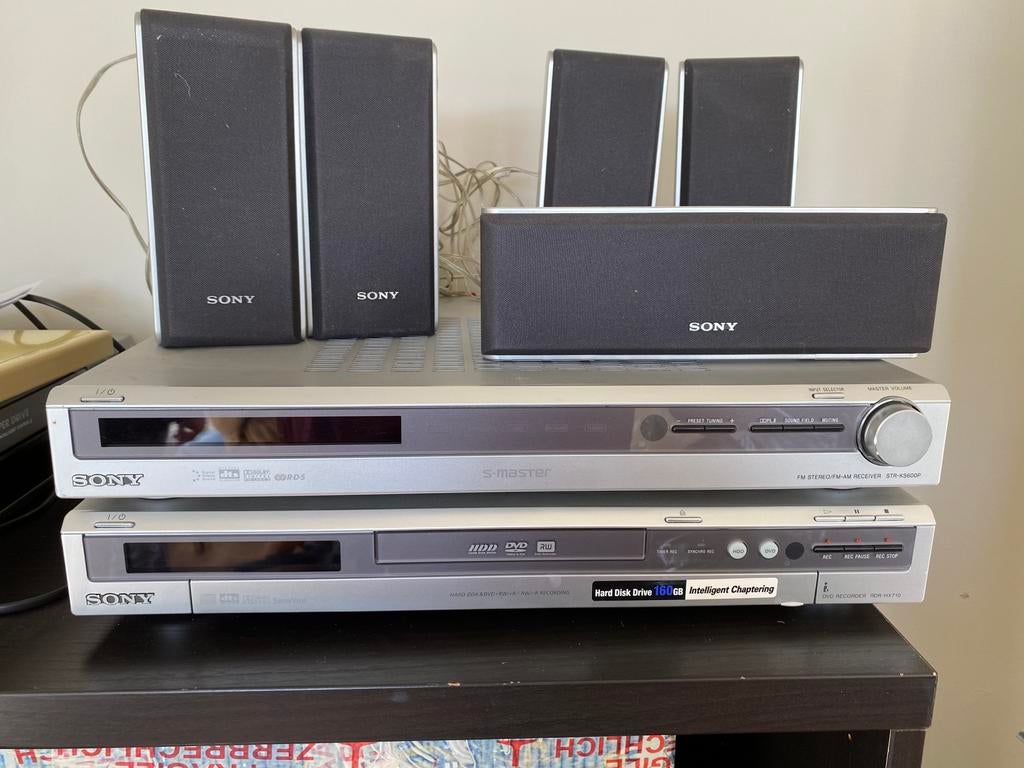 Sony str-ks600p stereo receiver en rdr-hx710 dvd recorder, Audio, Tv en Foto, 70 watt of meer, Ophalen of Verzenden, Zo goed als nieuw