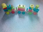 Kleurrijke houten trein met bouwblokken, Ophalen