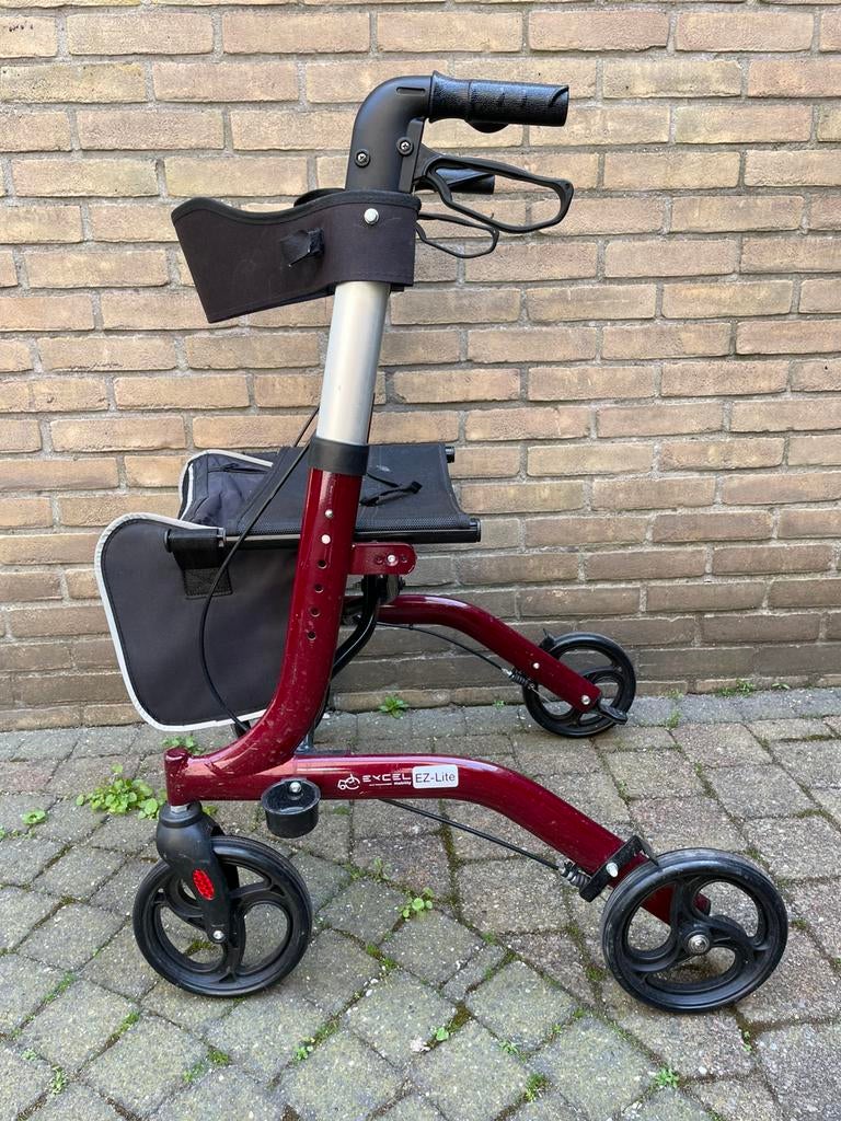 Rollator Excel EZ Lite bordeaux rood, Ophalen, Gebruikt