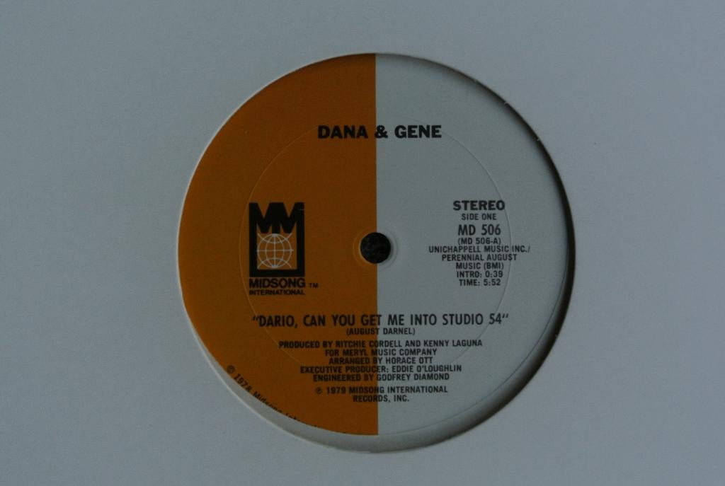Dana & Gene - Dario, Can You Get Me Into Studio 54 (12”), Cd's en Dvd's, Maxi-single, Dance, Ophalen of Verzenden, Zo goed als nieuw