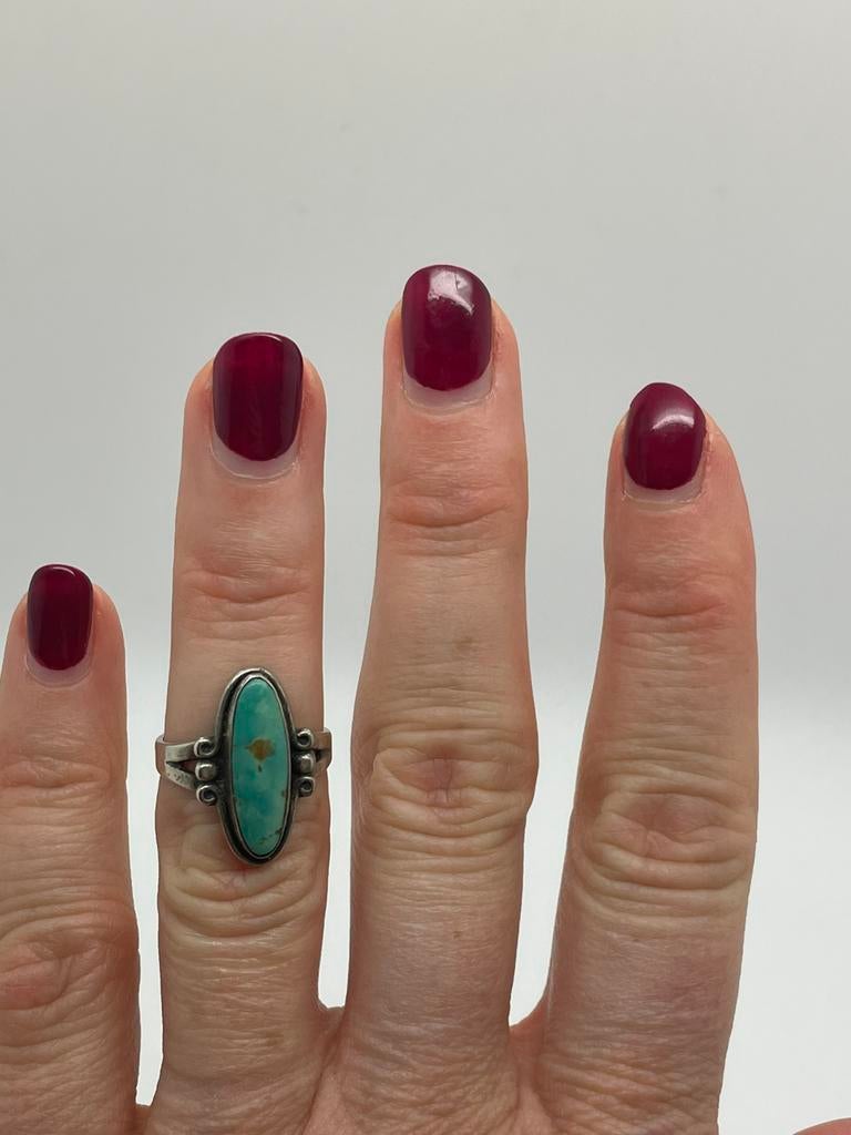 D620 Prachtige zilveren Navajo ring maat 16,5, Ophalen of Verzenden, X, Met edelsteen, Dame