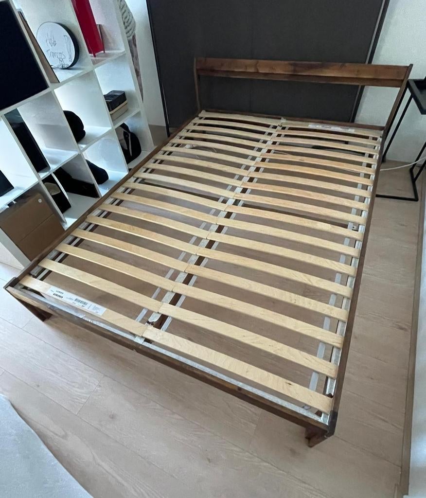 Ikea Neiden bed 140x200, Ophalen, Bruin, Tweepersoons, 140 cm