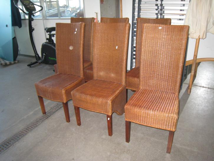 Set van 6 Lloyd Loom rieten stoelen, Niet ingevuld, Gebruikt, Niet ingevuld, Niet ingevuld