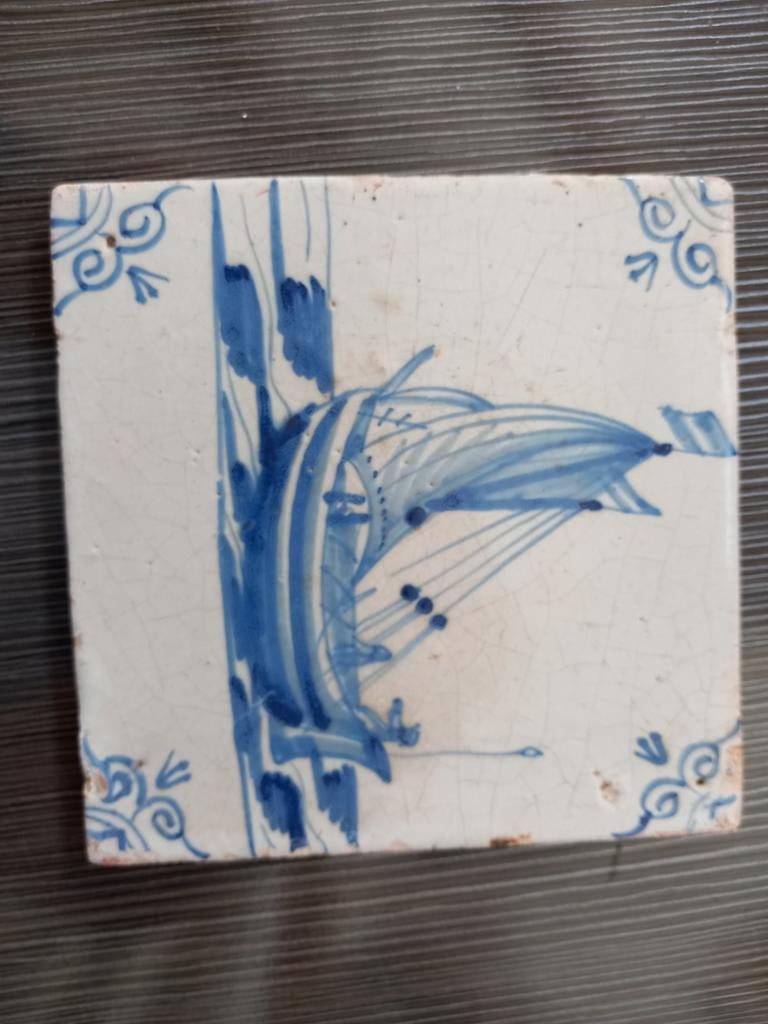 Antieke blauwe tegels, Ophalen of Verzenden