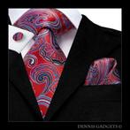 Dennis Gadgets: 100 % zijden stropdas ( 3 delig !! ) DG 3199, Ophalen of Verzenden, Nieuw, Rood, Met patroon
