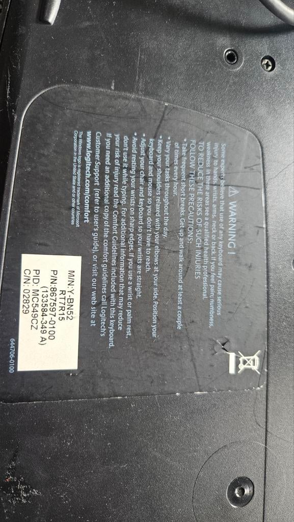 Logitech Bedraad Toetsenbord - Gebruikt, Computers en Software, Toetsenborden, Ophalen, Gebruikt, Logitech, Qwerty