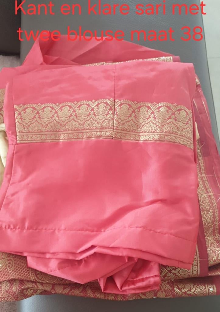 Kant en klare sari met twee blouses, maat 38, verzenden moge, Kleding | Dames, Blouses en Tunieken, Ophalen of Verzenden, Zo goed als nieuw