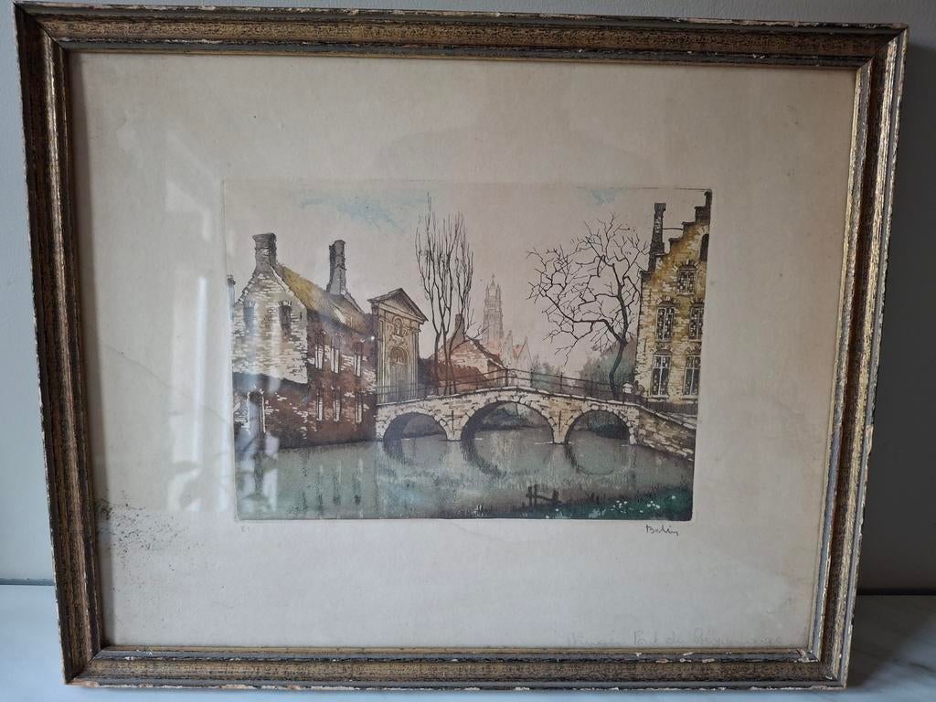 Roger "Belin" Hebbelinck - Ets en aquatint, Antiek en Kunst, Kunst | Etsen en Gravures, Ophalen of Verzenden