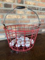 Vintage (eieren) draadmand van ijzer met rode coating, Ophalen of Verzenden