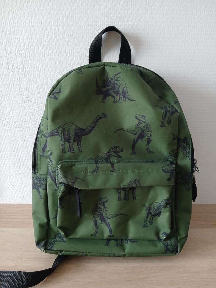 Leuke groene kinderrugzak met dinosaurusprint, Sieraden, Tassen en Uiterlijk, Tassen | Rugtassen, Gebruikt, Overige merken, Minder dan 25 cm