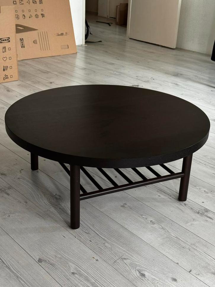 IKEA LISTERBY salontafel - donkerbruin - ø90 cm, Huis en Inrichting, Tafels | Salontafels, Gebruikt, Minder dan 50 cm, 50 tot 100 cm