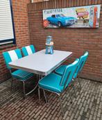 FIFTIES SIXTIES AMERIKAANSE BEL AIR DINER STOELEN MET TAFEL, Huis en Inrichting, Stoelen, Ophalen, Blauw, Overige materialen, Vier
