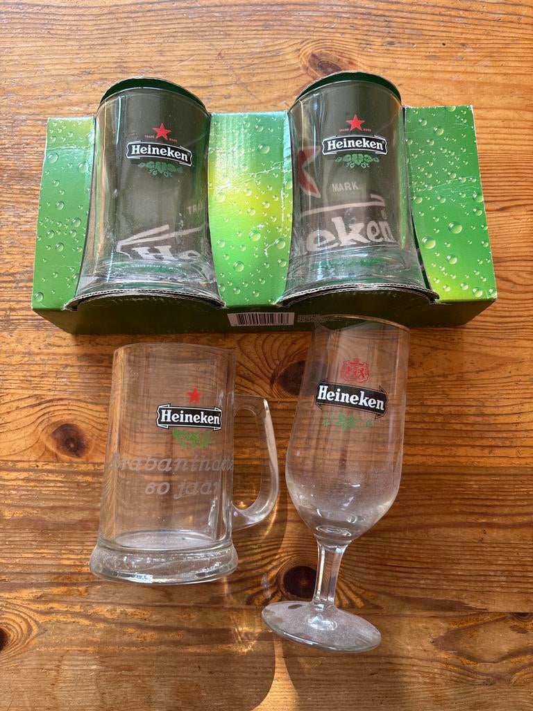 Heineken bierglazen set, Ophalen of Verzenden
