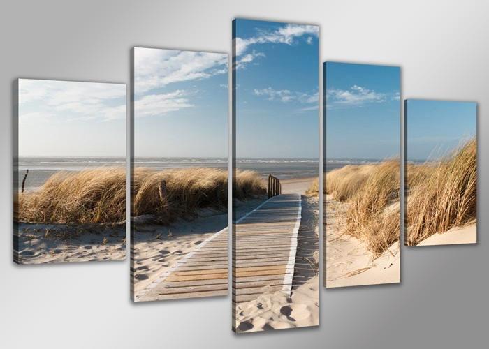 Nieuw * 5 Luik van Canvas * Noordzee XXL 200x100cm Nieuw, Huis en Inrichting, Woonaccessoires | Schilderijen, Tekeningen en Foto's