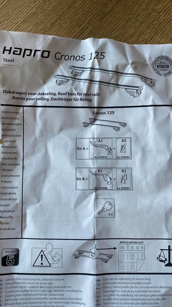 Hapro cronos 125 staal Dakdragers, Auto diversen, Dakdragers, Nieuw, Ophalen
