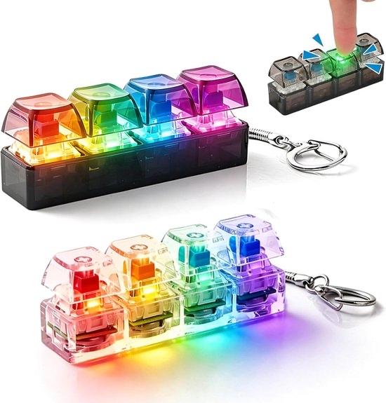 Keyboard Toy met LED Verlichting Sleutelhanger Anti Stress, Ophalen of Verzenden, Nieuw