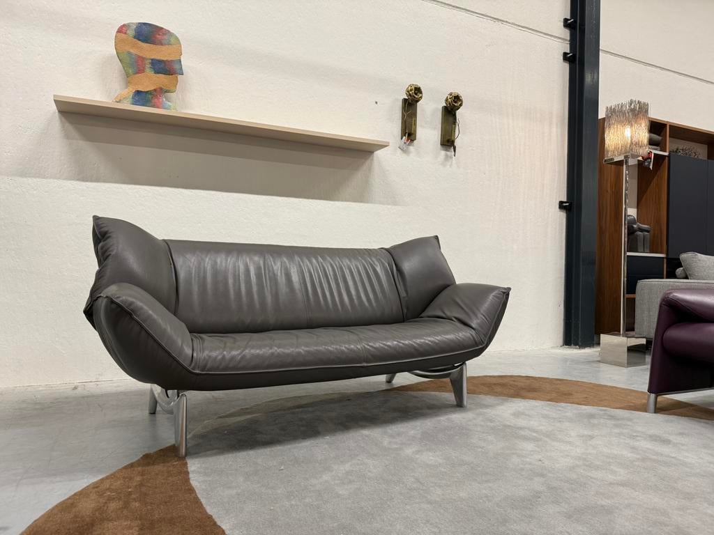 Leolux Tango 3 zits Bank Grijs leer Design Verstelbaar