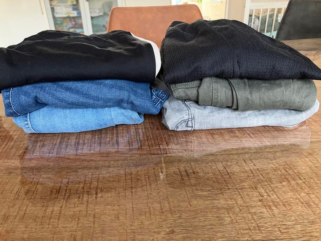 6 positie lange broeken maat M &L, Maat 38/40 (M), Wit, Ophalen of Verzenden, Gedragen