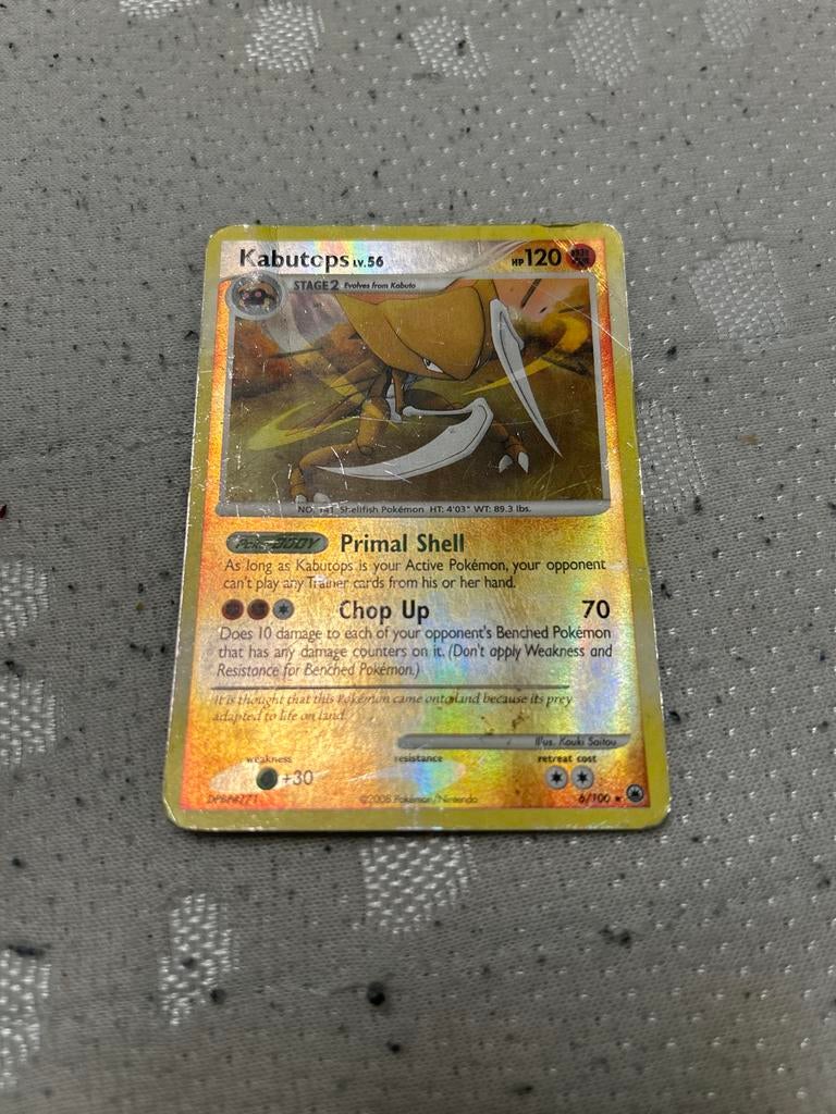 Pokémon Kabutops LV.56 kaart, Ophalen of Verzenden, Gebruikt, Losse kaart, Foil