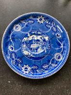 Blauw Teadrinker bord voor eierdopjes Societe Ceramique gaaf, Ophalen of Verzenden