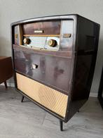 Erres radiomeubel met Philips platenspeler/wisselaar, Ophalen of Verzenden